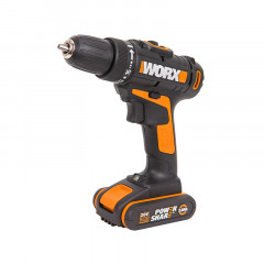 Дрель-шуруповерт WORX WX101, 20v, 30 Нм, в комплекте АКБ 2х1,5 А·ч и ЗУ, сумка (аккумуляторная)