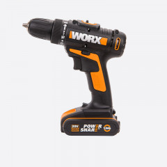 Дрель-шуруповерт WORX WX101.1, 20v, 30 Нм, в комплекте АКБ 2x1.5 А·ч и ЗУ, кейс (аккумуляторная)
