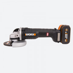 Угловая шлифовальная машина (болгарка) WORX WX812, 20v, 125 мм, в комплекте АКБ 4 А·ч и ЗУ (аккумуляторная)