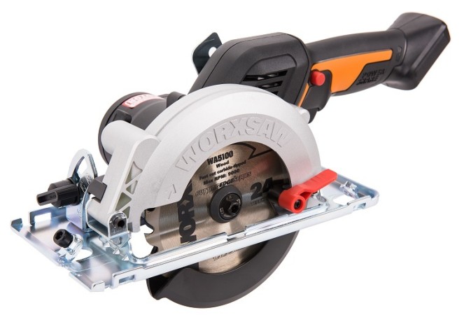 Циркулярная мини-пила аккумуляторная бесщеточная WORX WX531, 20В, 120мм, 2Ач х1, ЗУ 2А