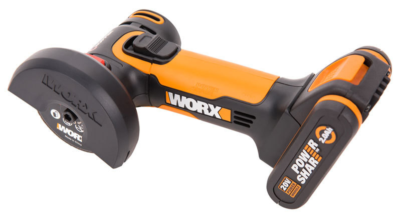 Угловая шлифовальная машина (болгарка) WORX WX801, 20v, 76 мм, в комплекте АКБ 2 А·ч и ЗУ, кейс (аккумуляторная)