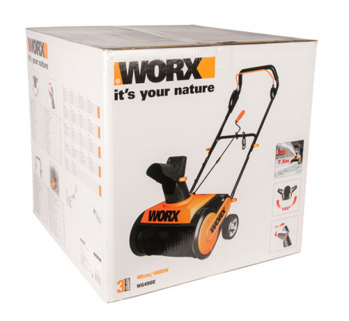 Снегоуборщик WORX WG450E, 1600 Вт (сетевой)