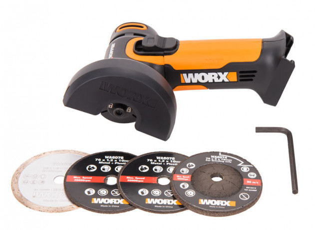 Угловая шлифовальная машина (болгарка) WORX WX801.9, 20v, 76 мм, без АКБ и ЗУ (аккумуляторная)