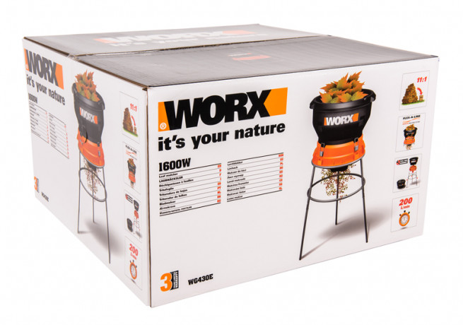 Измельчитель для листьев WORX WG430E, 1600 Вт (сетевой)