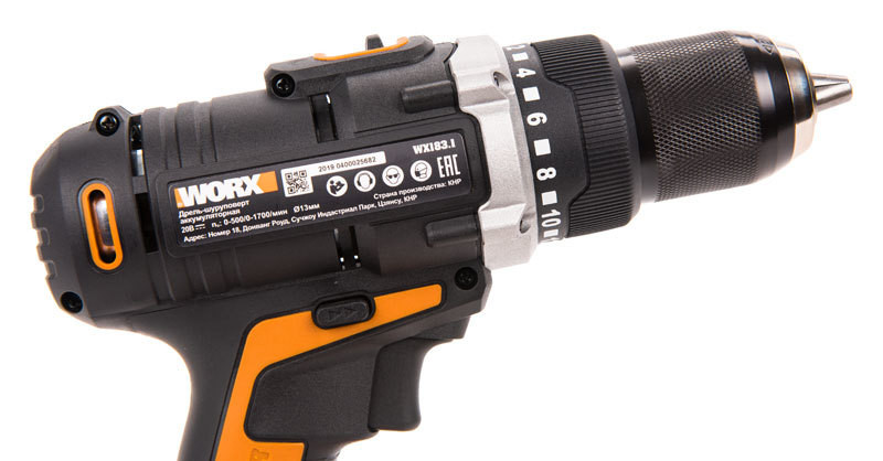 Дрель-шуруповерт WORX WX183.9, 20v, 50 Нм, без АКБ и ЗУ (аккумуляторная)