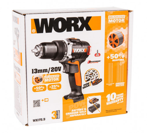 Дрель-шуруповерт WORX WX175.9, 20v, 60 Нм, без АКБ и ЗУ (аккумуляторная)