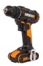 Дрель-шуруповерт аккумуляторная WORX WX100.2, 20В, 2Ач х2, ЗУ 0,4А, сумка