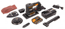 Виброшлифмашина WORX WX820, 20v, в комплекте АКБ 2 А·ч и ЗУ, кейс (аккумуляторная)