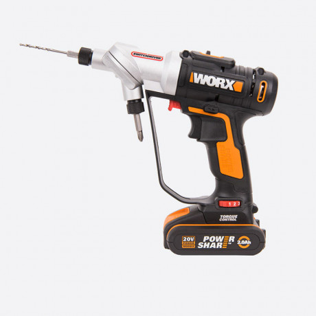 Дрель-шуруповерт WORX Switchdriver WX176.2, 20v, 30 Нм, в комплекте АКБ 2 А·ч и ЗУ, кейс (аккумуляторная)