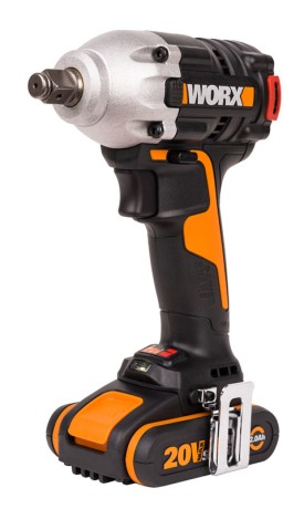 Гайковерт аккумуляторный WORX WX272 20В, БЕСЩЕТОЧНЫЙ, 2АЧ X2, КЕЙС