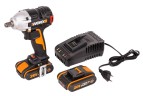 Гайковерт аккумуляторный WORX WX272 20В, БЕСЩЕТОЧНЫЙ, 2АЧ X2, КЕЙС