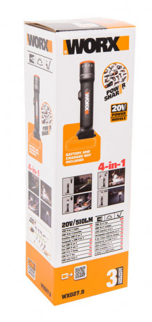Фонарь WORX WX027.9, 20v, без АКБ и ЗУ (аккумуляторный)
