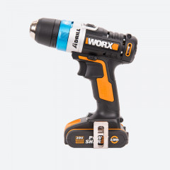 Дрель-шуруповерт WORX AiDrill WX178.1, 20v, 20 Нм, в комплекте АКБ 2х2 А·ч и ЗУ, кейс (аккумуляторная)