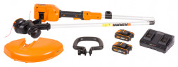 Триммер WORX WG183E, 40v, 33 см, в комплекте АКБ 2х2 А·ч и ЗУ (аккумуляторный)