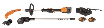 Триммер WORX WG184E, 40v, 33 см, в комплекте АКБ 2х2 А·ч и ЗУ (аккумуляторный)