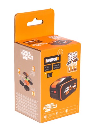 Аккумулятор WORX WA3645 20В 5,0 АЧ