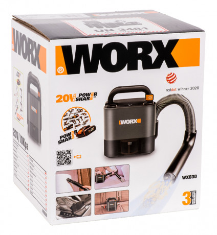 Пылесос WORX WX030, 20v, в комплекте АКБ 2 А·ч и ЗУ (аккумуляторный)