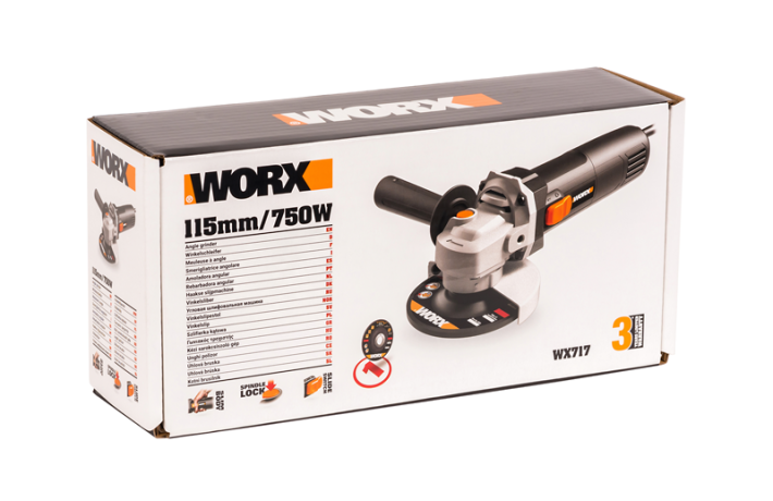 Угловая шлифовальная машина WORX WX717 750ВТ, 115 ММ