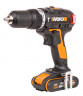 Ударная дрель-шуруповерт WORX WX367.1, 20v, 40 Нм, в комплекте АКБ 2х2 А·ч и ЗУ, с набором оснастки 158 шт. (аккумуляторная)