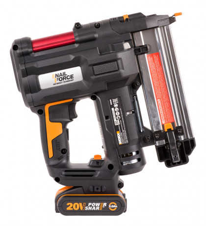 Гвозде-скобозабиватель WORX WX840 20v, в комплекте АКБ 2 А·ч и ЗУ, кейс (аккумуляторный)