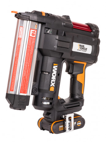 Гвозде-скобозабиватель WORX WX840 20v, в комплекте АКБ 2 А·ч и ЗУ, кейс (аккумуляторный)