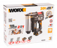 Гвозде-скобозабиватель WORX WX840 20v, в комплекте АКБ 2 А·ч и ЗУ, кейс (аккумуляторный)