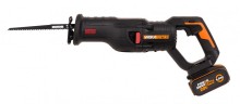 Аккумуляторная сабельная пила WORX WX516, 20В, 4Ач х1, ЗУ 2А.