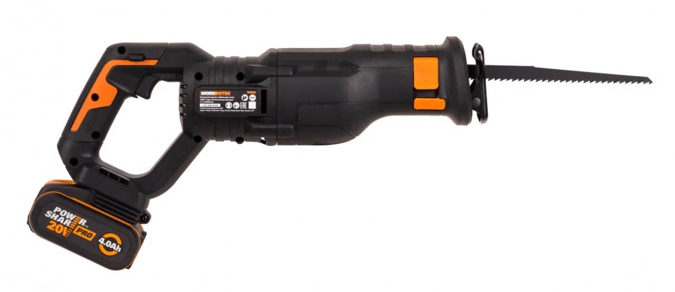Аккумуляторная сабельная пила WORX WX516, 20В, 4Ач х1, ЗУ 2А.