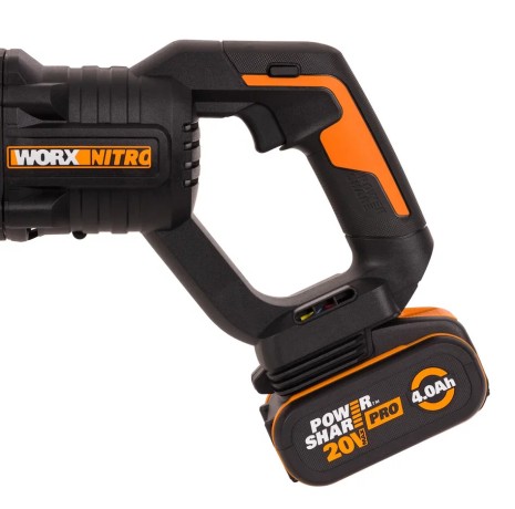 Аккумуляторная сабельная пила WORX WX516, 20В, 4Ач х1, ЗУ 2А.