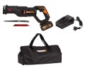 Аккумуляторная сабельная пила WORX WX516, 20В, 4Ач х1, ЗУ 2А.