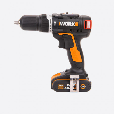 Ударная дрель-шуруповерт WORX WX367.3, 20v, 40 Нм, в комплекте АКБ 2х2 А·ч и ЗУ, кейс (аккумуляторная)