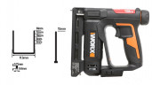 Степлер WORX WX843, 20v, в комплекте АКБ 2 А·ч и ЗУ, кейс (аккумуляторный)
