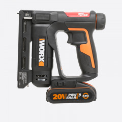 Степлер WORX WX843, 20v, в комплекте АКБ 2 А·ч и ЗУ, кейс (аккумуляторный)