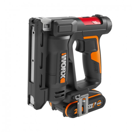 Степлер WORX WX843, 20v, в комплекте АКБ 2 А·ч и ЗУ, кейс (аккумуляторный)