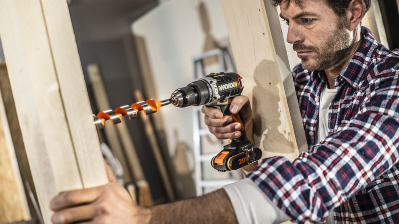 Ударная дрель-шуруповерт WORX WX373.9, 20v, 60 Нм, без АКБ и ЗУ (аккумуляторная)