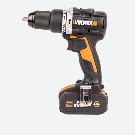 Ударная дрель-шуруповерт WORX WX352.1, 20v, 60 Нм, в комплекте АКБ 2х4 А·ч и ЗУ, ЗУ, кейс (аккумуляторная)