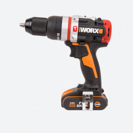 Ударная дрель-шуруповерт WORX WX354, 20v, 60 Нм, в комплекте АКБ 2х2 А·ч и ЗУ, кейс (аккумуляторная)