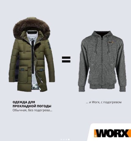 Куртка с подогревом Worx WA4660, 2XL, темно-серая