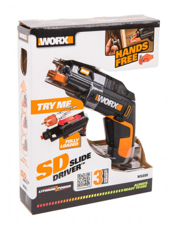 Отвертка WORX SD Slide Driver WX255, 4v, 3 Нм (аккумуляторная) с набором бит 6 шт