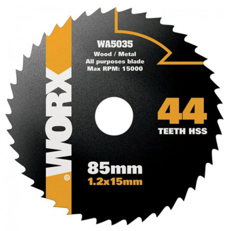 Пильный диск по металлу WORX 44T HSS 85х1,2х15 мм