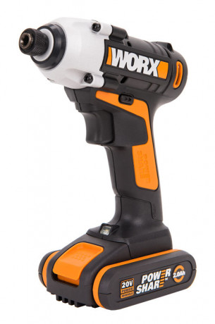 Винтоверт WORX WX290.1, 20v, 107 Нм, в комплекте АКБ 2 А·ч и ЗУ, кейс (аккумуляторный)