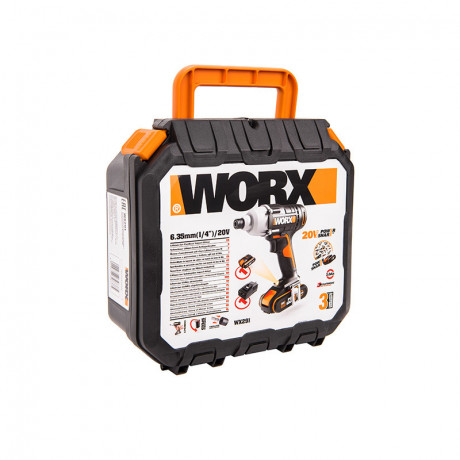 Ударный винтоверт WORX WX291, 20v, 170 Нм, в комплекте АКБ 2 А·ч и ЗУ, кейс (аккумуляторный)