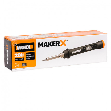 Выжигатель паяльник WORX MAKER X WX744.9, 20v, без АКБ и ЗУ (аккумуляторная)