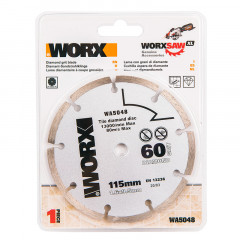 Пильный диск алмазный WORX 115х1,6х9,5 мм