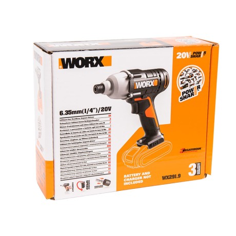 Ударный винтоверт WORX WX291.9, 20v, 170 Нм, без АКБ и ЗУ (аккумуляторный)