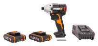 Ударный винтоверт WORX WX261, 20v, 230 Нм, в комплекте АКБ 2х2 А·ч и ЗУ, кейс (аккумуляторный)