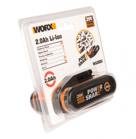 Аккумулятор WORX WA3551, 20v, 2 А·ч