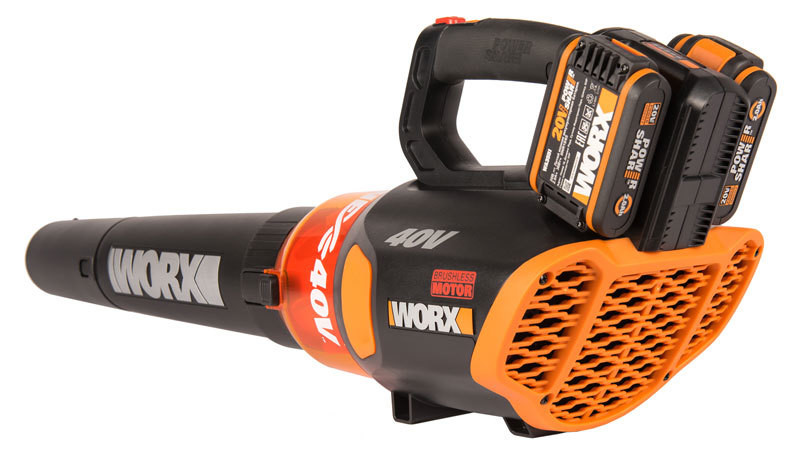 Воздуходувка WORX WG584E, 40v, в комплекте АКБ 2х2 А·ч и ЗУ (аккумуляторная)