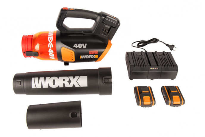 Воздуходувка WORX WG584E, 40v, в комплекте АКБ 2х2 А·ч и ЗУ (аккумуляторная)