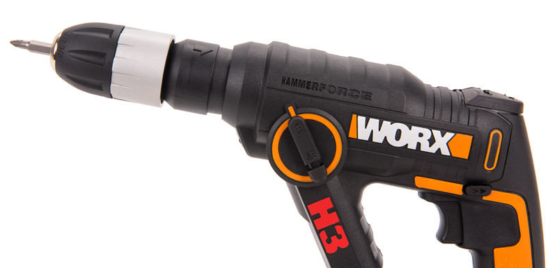 Перфоратор WORX H3 WX390.1, 20v, 1.2 Дж, в комплекте АКБ 2х2 А·ч и ЗУ (аккумуляторный)
